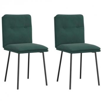 Set de 2 Sillas de Comedor Vidaxl con Terciopelo Verde Oscuro