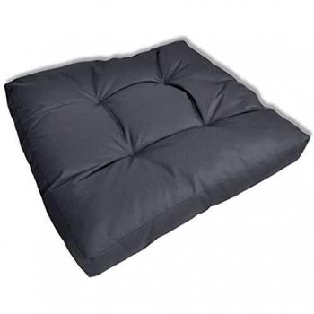 Cojín para Asiento de Silla Acolchado Poliéster Gris 60x60x10 cm