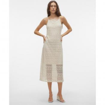 Vero Moda Vestido Beige con Crochet