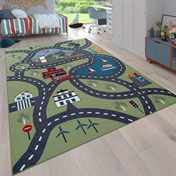 Paco Home Tappeto per bambini, motivo stradale, Ø 200 cm