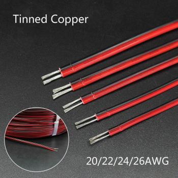 5 Meters Red Black Tinned Copper Electrical Wire 18AWG 20AWG 22AWG 24AWG 26AWG PVC Insulated Extension Cable