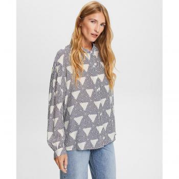 Blusa de cuello mao estampada Esprit