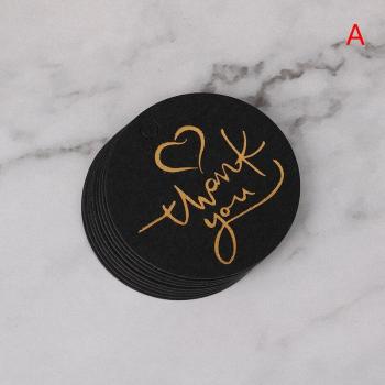 10pcs Gold Foil Black Paper Hang Tags for Thank You Notes