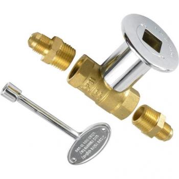 Kit de válvula de gas licuado 1/2 con válvula de brida cromada