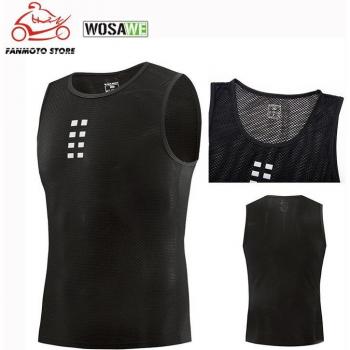 Chaleco Wosawe para ciclismo, sin mangas, ligero, transpirable, reflectante, de secado rápido, ajuste muscular