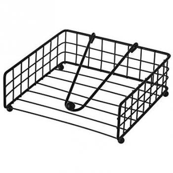 Portatovaglioli de Mesa Cuadrado Negro Industrial de Metal 19x19x7 cm