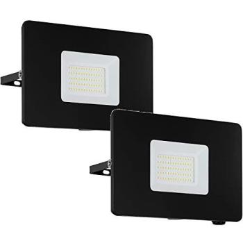 Adjustable IP65 50W LED Wall Flood Lights – Two-Pack, Black Porch Lamps