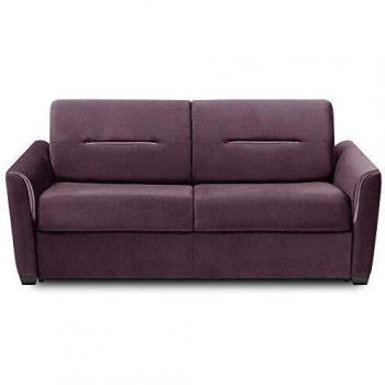 Canapé Amazone 120cm Convertible Matelas 16cm Lattes Tweed Violet