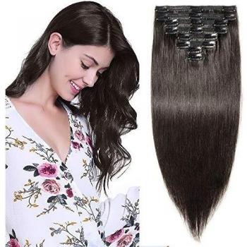 16 140g Double Weft Clip in Human Hair Extensions Remy
