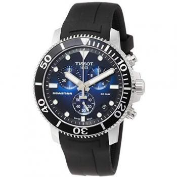 TISSOT Men's Swiss Quartz Chronograph Watch featuring Rubber Strap T1204171704100