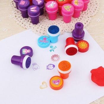 Tampon encreur dessin animé 26 pièces enfants