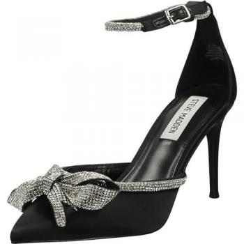 Escarpins Noir à Boucle, Talon 8,5 cm, Satin – Steve Madden Lueur