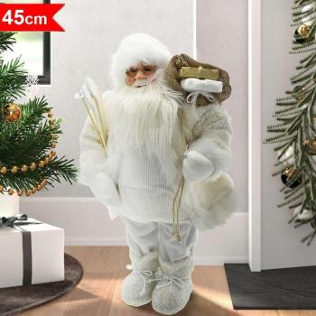 Babbo Natale Standard 45 cm in Plastica con Capo d’Abbigliamento Tessile per Festività Natalizie