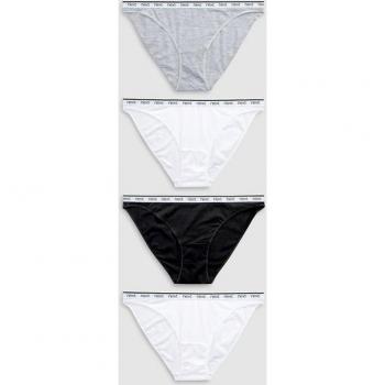 Next Baumwoll Slips mit hohem Beinschnitt und Logo, 4er-Pack