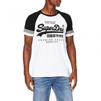T-shirt Superdry homme VL tri-couleur raglan, blanc