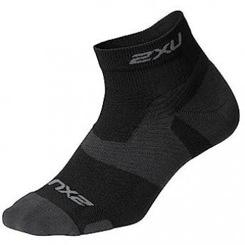 Vectr Light Cushion Compression Socks, 2XU, Unisex, Black/Titanium, Size S