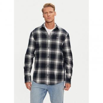 Tommy Jeans Flanell‑Hemd DM0DM19651 – Dunkelblau, Regular Fit, L