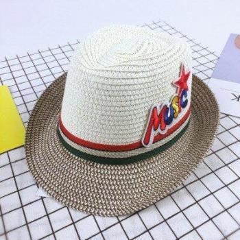 Toddler Summer Sun Protection Hat with Letter Embroidery