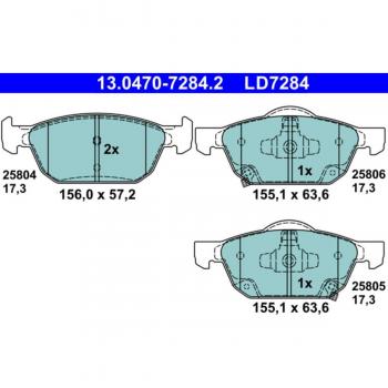 ATE pastiglie freno anteriori HONDA 13.0470-7284.2