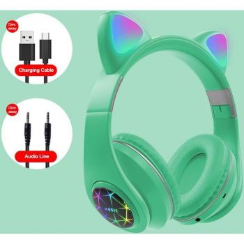 M2 Bluetooth 5.0 Headset with Luminous Cat Ears