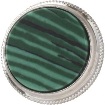 3 pièces de boutons de doigt plaqués or en malachite pour instruments en laiton