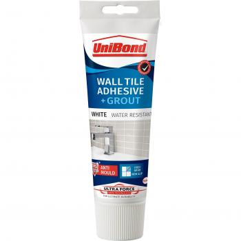 UniBond Easy Tiling 2 in 1 Wall Tile Adhesive & Grout Tube, White, 300g
