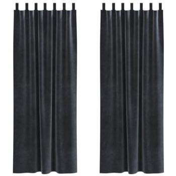 Rideaux Gris Foncé 2 Pcs Velours 140 x 245 cm