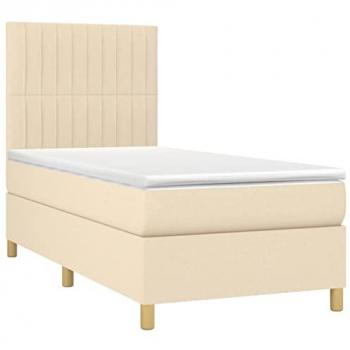 VidaXL Boxspringbett 100x200 cm mit Matratze und LED-Beleuchtung