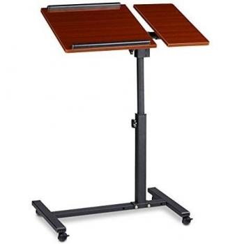 Relaxdays höhenverstellbarer Laptoptisch mit Rollen, rot, 95 x 60 x 40 cm