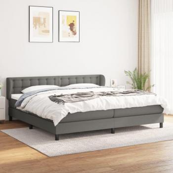 Vidaxl Boxspringbett Dunkelgrau 200x200 cm mit Matratze