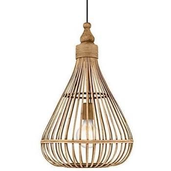 Eglo Amsfield Pendant Light, Steel Wood, brown, Ø 35 cm 49772