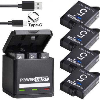 Batería y cargador PowerTrust para cámaras GoPro Hero 7, Hero 6, Hero 5