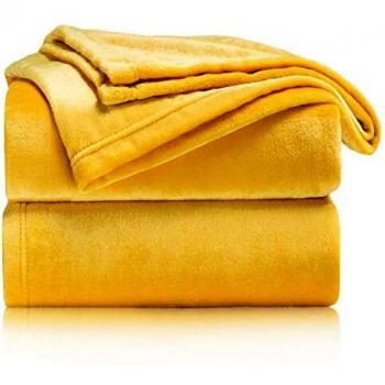 Bedsure Mustard Comfort Throw for Twin/Double Bed and Sofa
