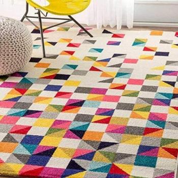 Tapis Multicolore Rouge Bleu Gris Noir Violet 80x150