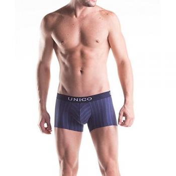 Paralelo Men's Dark Blue Striped Trunks Boxer Shorts in Cotton with Short Leg (XL)