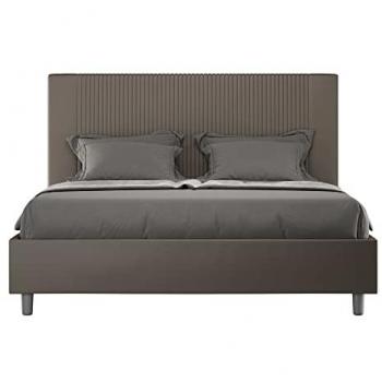 Cama abatible 160x200 cuero sintético capuchino
