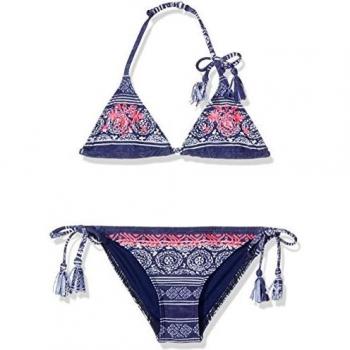 Roxy SE-Neon-Mädchen-Bikini-Set – Blau/Olympische Streifen 14