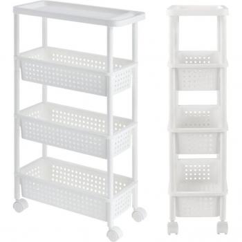 Carrello multifunzionale bianco con ruote 100 cm
