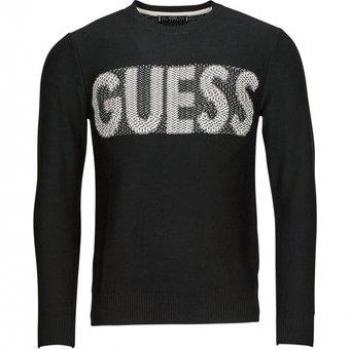 Black Men's AMYAS LS Leather Slogan Pullover