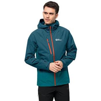 Jack Wolfskin Herren Outdoorjacke Eagle Peak 2L JKT M mit Kapuze, Größe XXL, blau/coral