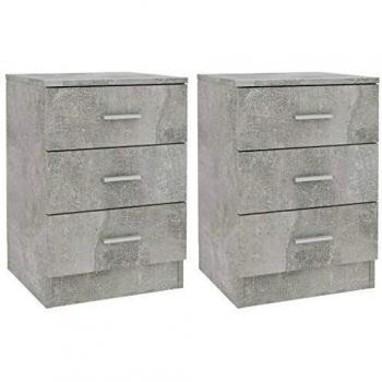 VidaXL Nightstands 2 pcs Concrete Grey 38x35x56 cm Engineered Wood