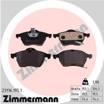 Disc Brake Pad Set 23116.195.1 by Zimmermann