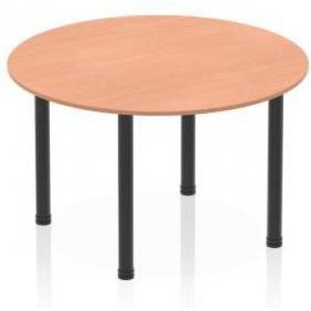 Impulse 1200mm Round Table Beech Top Black Post Leg