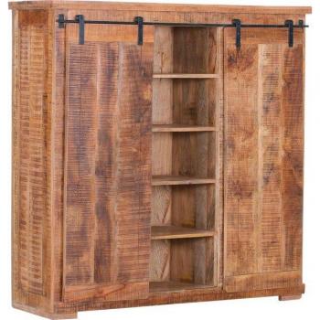 Stauraum‑Highboard GUTMANN FACTORY Kamerun – Naturbeige Massivholz 145 cm