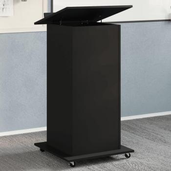 Pupitre mobile noir de la marque VidaXL, 55 × 55 × 107 cm, bois d'ingénierie