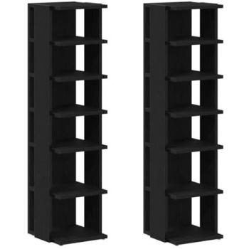 Mueble de Zapatos 2 Piezas en Roble Negro (Vidaxl)