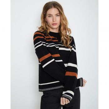 Jersey de mujer con rayas y cuello perkins