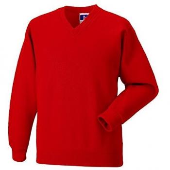 Jerzees Youth Bright Red V-Neck School Gear Hoodie, 7-8