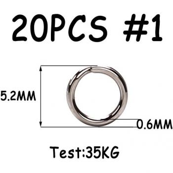 Stainless Steel Fishing Split Rings 20pcs