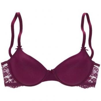 Schalen‑BH NUANCE – Damen 70A, lila (cassis), Spitzenrücken, Microtouch Cups
